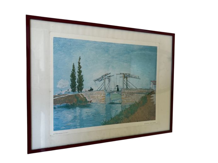 Framed Vincent van Gogh Print (Langlois Bridge Style)