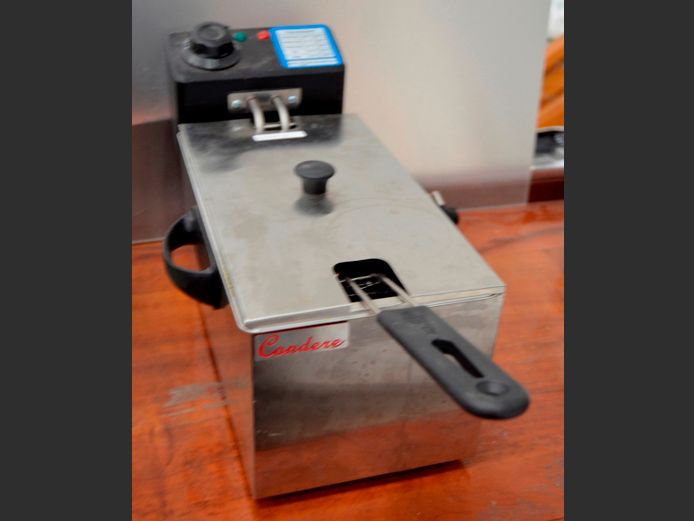 STAINLESS STEEL ELECTRIC CHIP FRYER [Switches on]