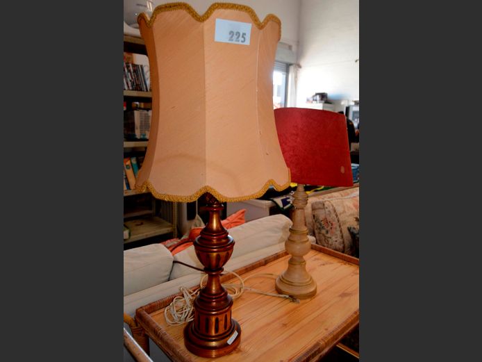 LOT OF 2: TABLE LAMPS WITH SHADES, 78cm & 61cm High