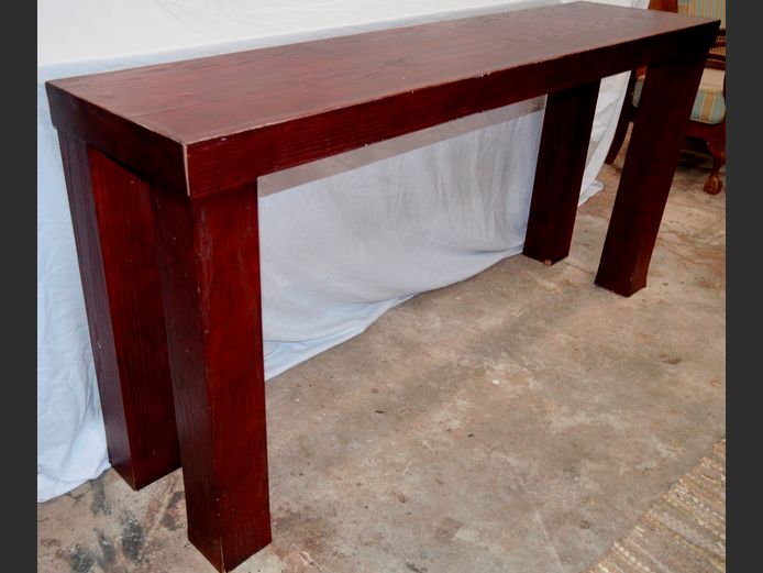 STAINED OAK HALL TABLE, 180 x 45 x 88cm