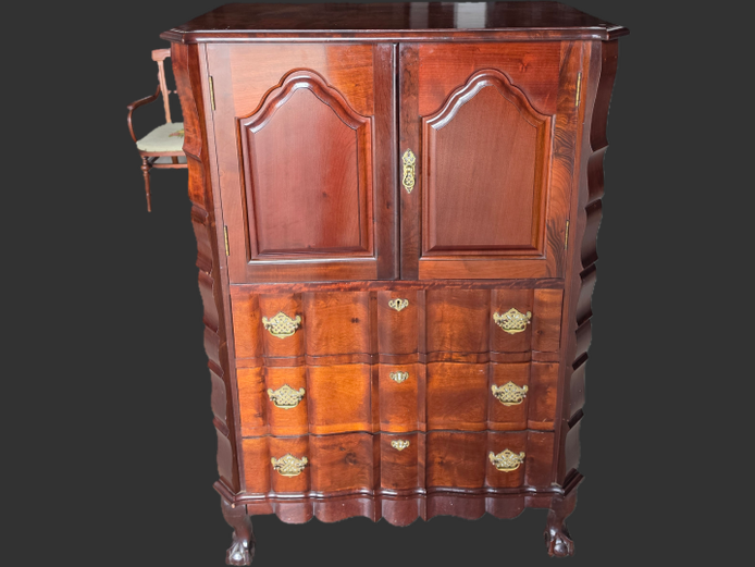 IMBUIA BALL & CLAW 3 DRAWER 2 DOOR CABINET