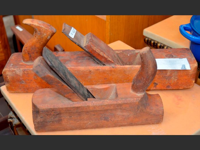 LOT OF 2: ANTIQUE HAND PLANERS, 41cm Long
