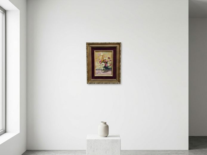 Framed Still Life Floral Oil Painting by Ina Eksteen