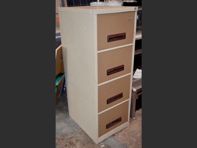 STEEL 2-TONE, 4-DRAWER FILING CABINET, 63 x 47 x 132cm