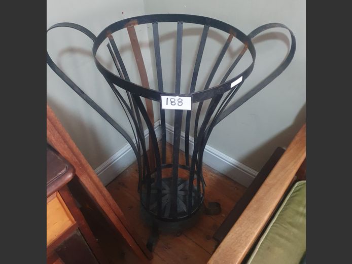 BLACK METAL FLOWER STAND, 80 x 52 x 93cm