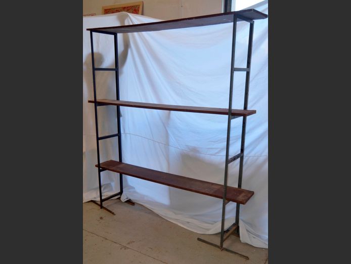 METAL & WOOD 3-TIER SHELF, 176 x 35 x 191cm