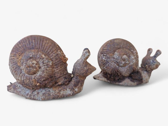 Pair of Cast Metal Snails