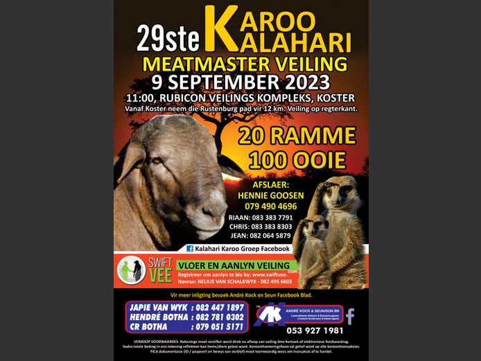 29STE KAROO KALAHARI MEATMASTER VEILING