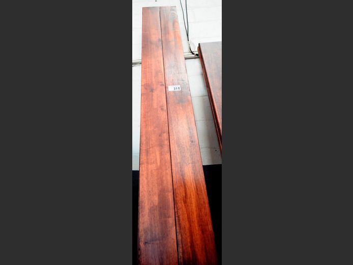 LOT OF 10: STAINED OAK SLATS, 255 x 14cm	