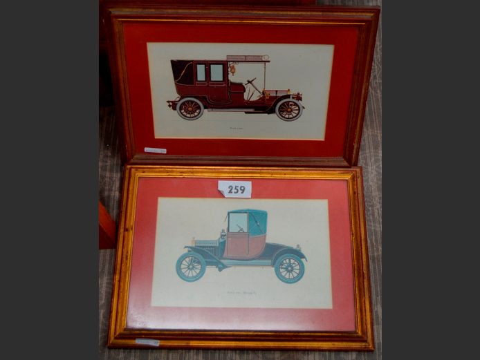 PAIR FIAT 1906 PRINTS, 35 x 12cm