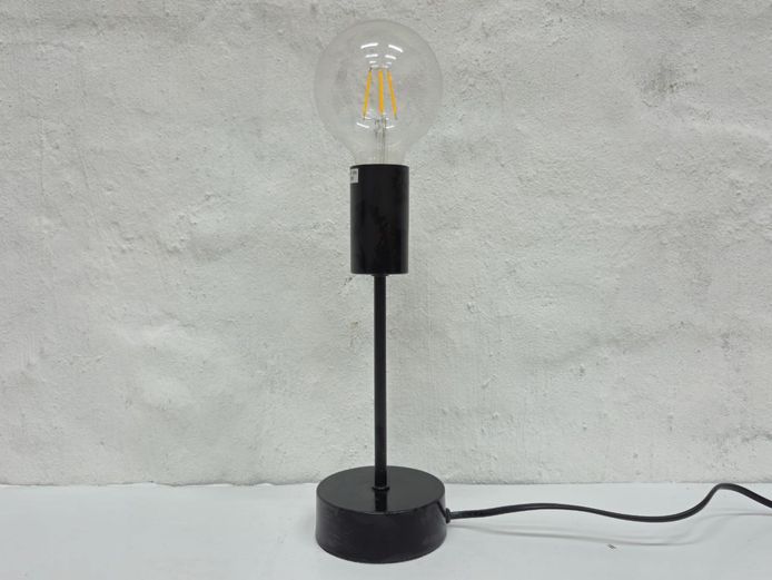 Black Metal Desk Lamp with Exposed Filament Bulb