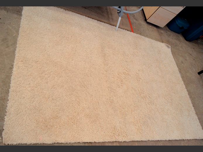 CREAM SHAGGY CARPET, 238 x 160cm