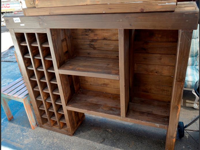 DARKWOOD WINE RACK, 150 x 34 x 128cm
