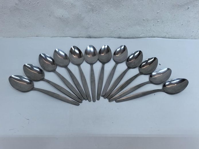 Set of 12 Stainless Steel Dessert Spoons