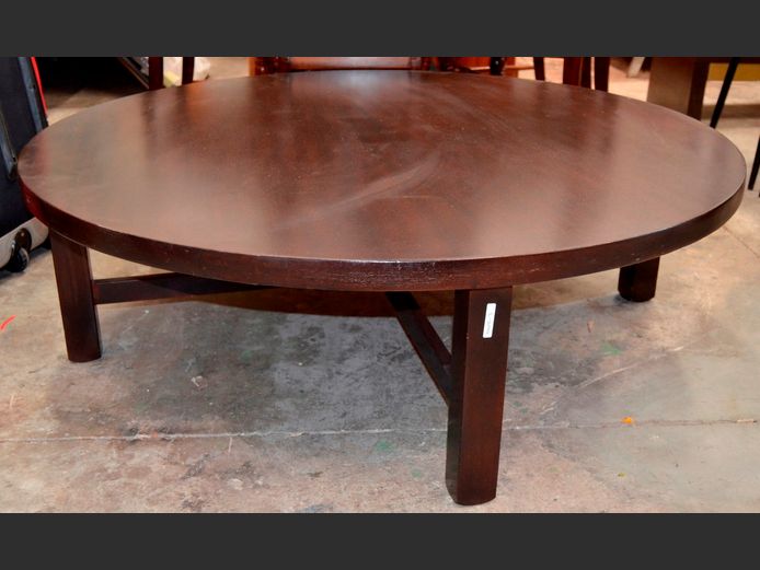 CIRCULAR IMBUIA COFFEE TABLE, 120cm Diameter x 37cm High
