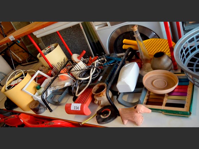 BICYCLE PARTS, SHOE RACK, etc