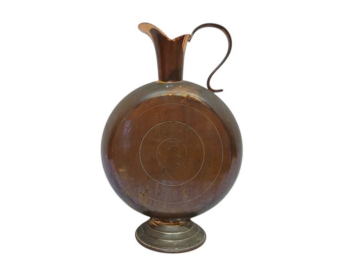 Vintage Disc-Form Copper & Mixed-Metal Pitcher