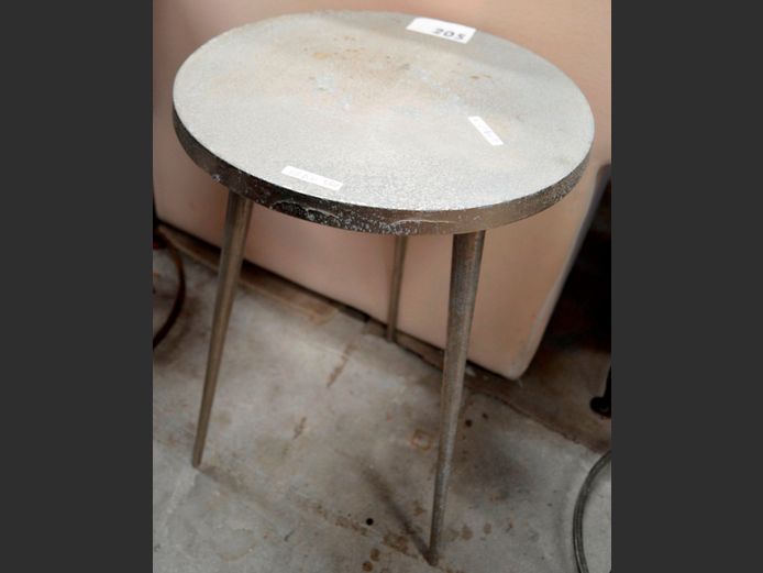METAL SIDE TABLE, 38cm Diameter x 56cm High