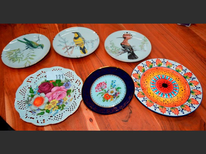 DRESDEN PIERCED WALL PLATE, LIMOGES COLLECTABLE PLATES, etc