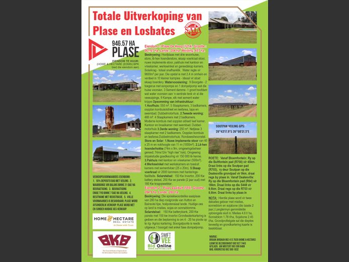 PLAAS ZAAIBULT - 284.9 HA