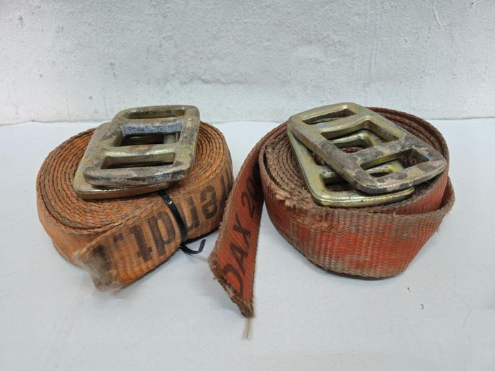 Pair of Heavy-Duty Cargo Lashing Straps with Buckles