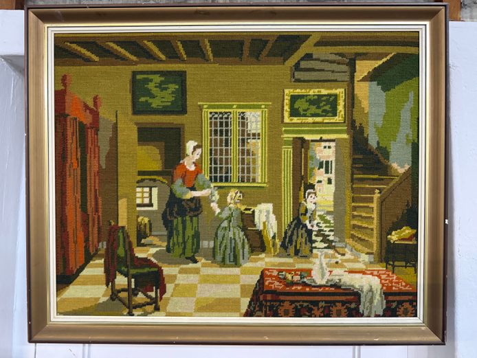 Ornate Tapestry of Mother and Child 