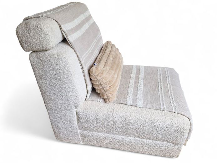 Designer Bouclé Lounge Bedroom Chair with Adjustable Headrest