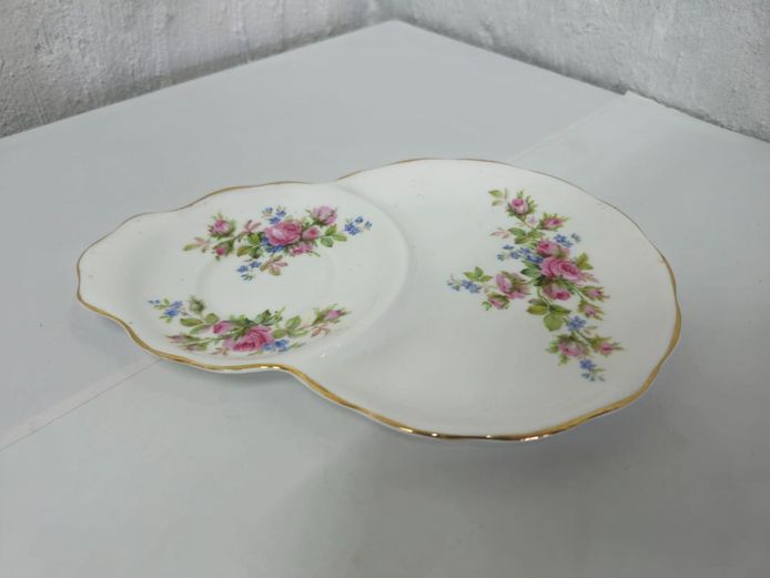 Royal Albert "Moss Rose" Bone China Snack Set Plate