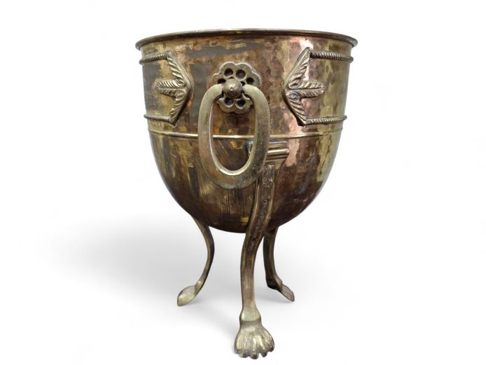 20th Century Brass Ornate Lion Claw Footed Champagne Bucket
