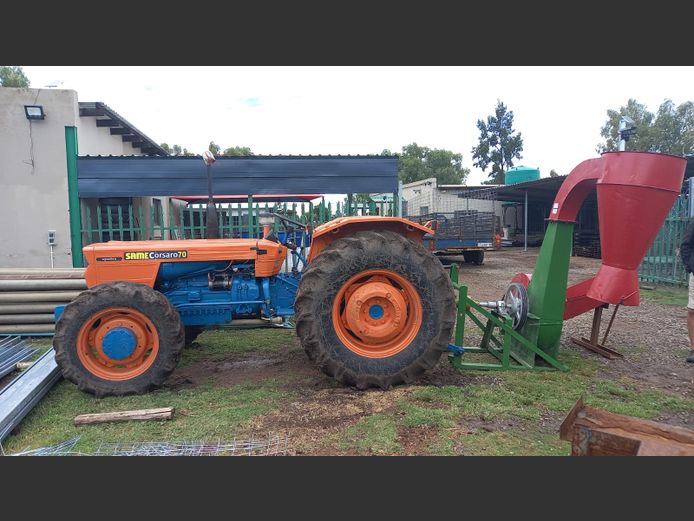 Same Corsaro 70 synchro Tractor with PTO driven Hammer mill