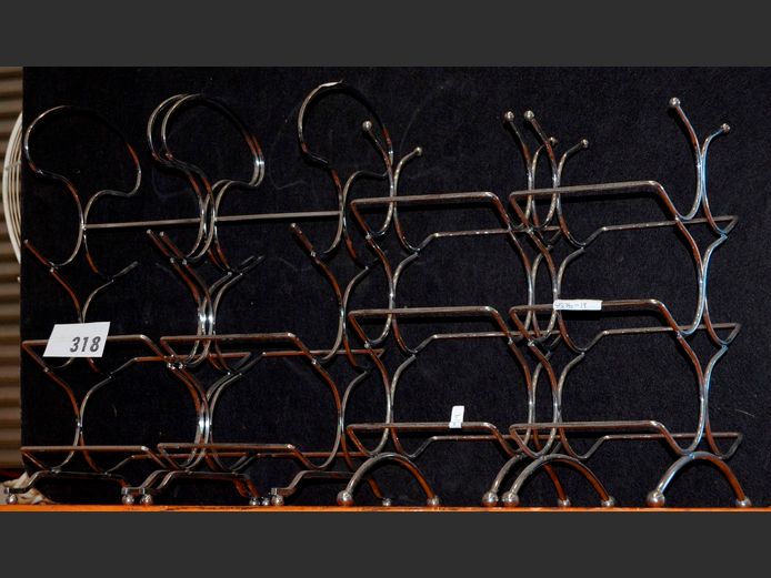 LOT: STAINLESS STEEL WINE RACKS