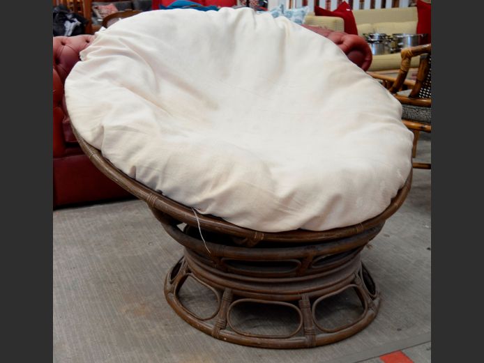 CANE MOON CHAIR WITH CUSHION