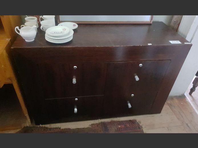 MAHOGANY FINISH 4-DRAWER FILER