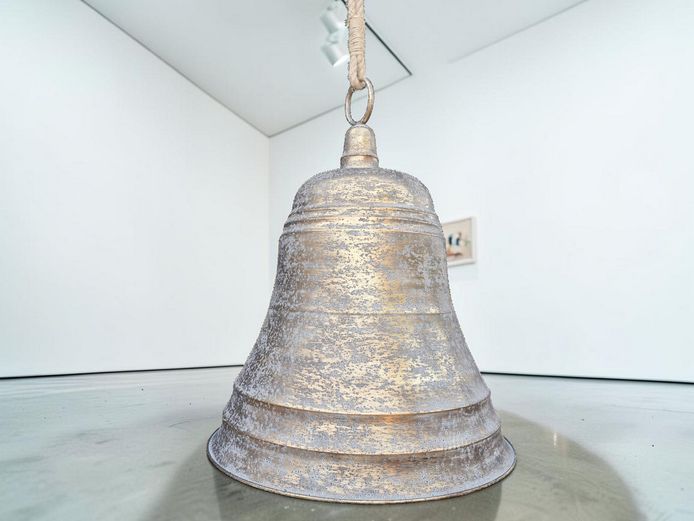 Striking Large Decorative Lightweight Metal Hanging Bell on Rope