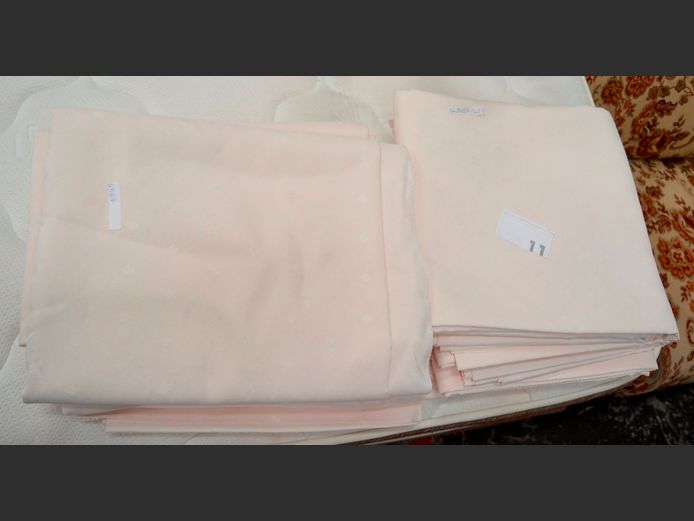 LOT OF 9 DAMASK LILY TABLECLOTHS