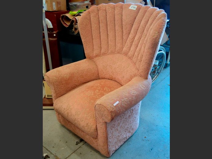 PINK DRAYLON UPHOLSTERED ROCKING ARMCHAIR