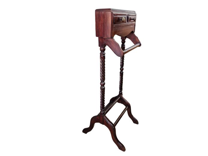 Vintage Wooden Gentleman's Valet Stand with Barley Twist Legs
