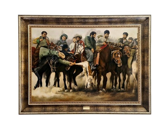 Large Original Oil Painting "Boezkasji" by Hettie Pullinger 