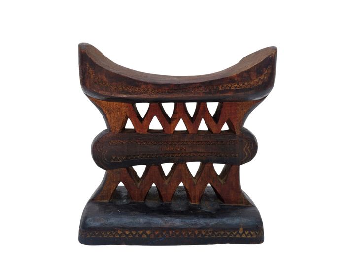 Hand-Carved African Wooden Headrest