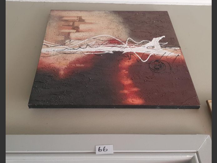 UNFRAMED OIL ON CANVAS "ABSTRACT", 80 x 80cm