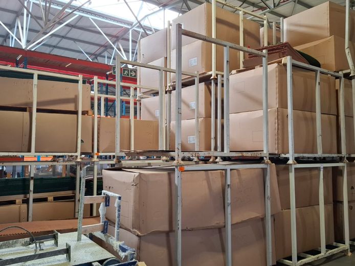 28 Steel pallets - contents not included