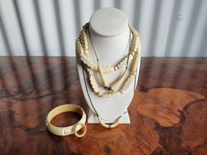 Vintage Tusk Necklaces, Bangle & Ring