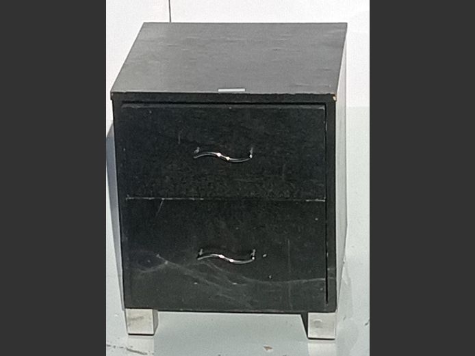 118. DARKWOOD 2-DRAWER BEDSIDE PEDESTAL, 40 x 40 x 49cm