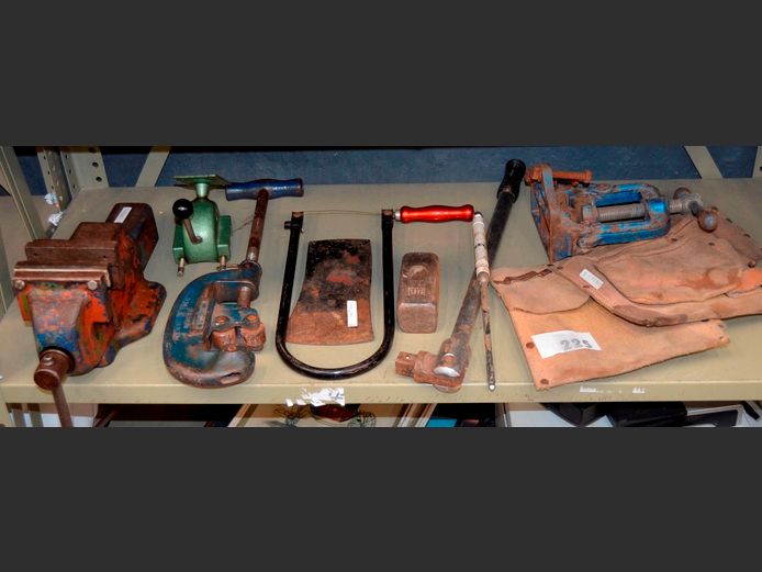 RECORD PIPE CUTTER, VICES, AXE HEAD, etc