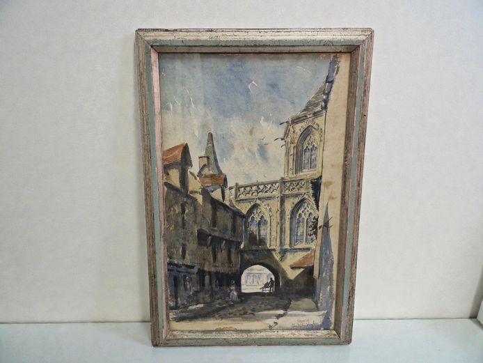 "Falaise: The Birthplace of William the Conqueror" Original Watercolor by Christopher Hughes