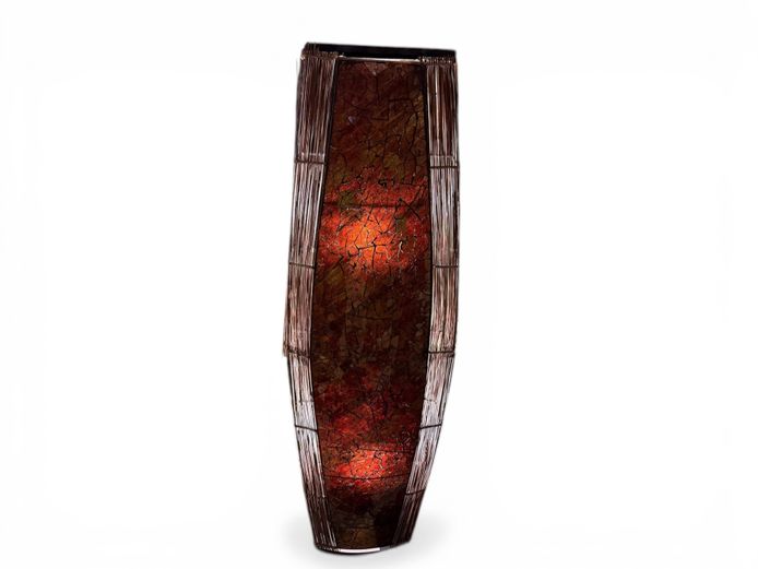 Decorative Floor Lamp (Woven Frame with Mosaic Panel Glow)