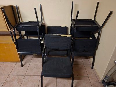 Black Office visitors chairs with steel frame