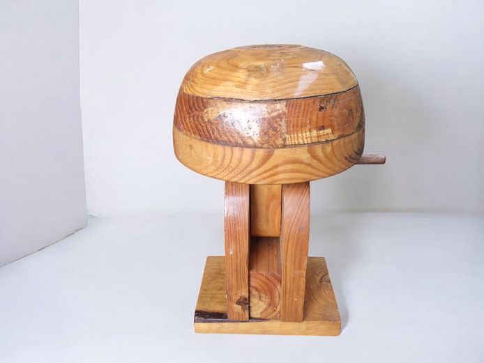 Vintage Wooden Hat Makers Block Stand