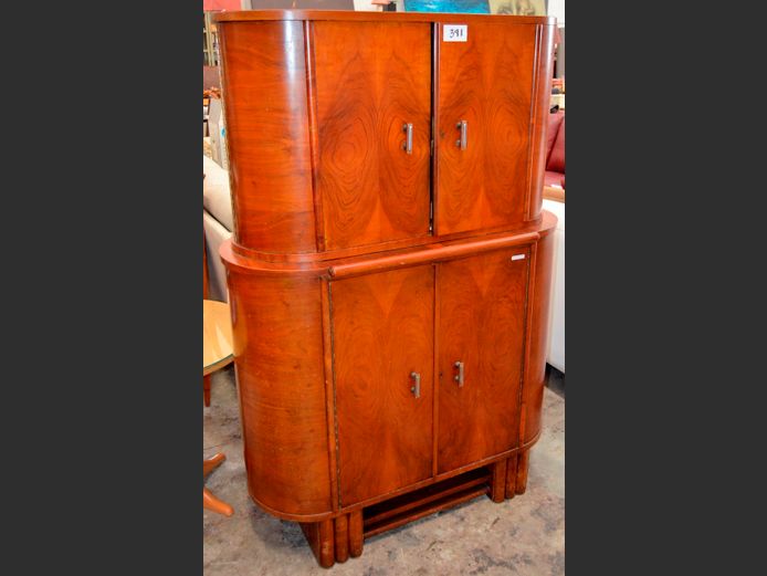 DUROS ART DECO IMBUIA DRINKS CABINET, 105 x 46 x 153cm