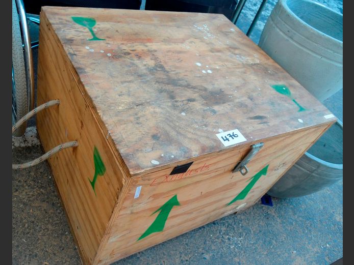 WOODEN STORAGE CHEST, 70 x 60 x 54cm